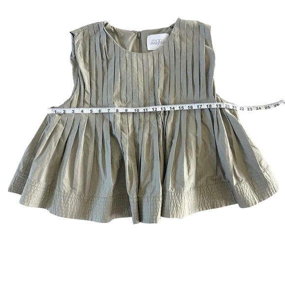 Mare Mare x Anthropologie Pleated Structured Swing Top Tank Moss XL $120 - Picture 5 of 10